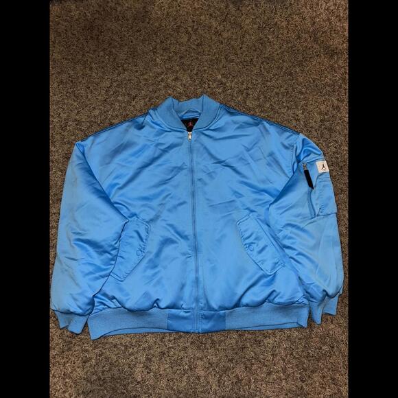 Jordan Jackets & Blazers - Nike Jordan Flight Renegade Bomber Blue Jacket Sample
